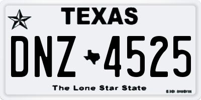 TX license plate DNZ4525