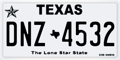 TX license plate DNZ4532