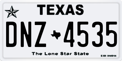 TX license plate DNZ4535