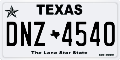 TX license plate DNZ4540