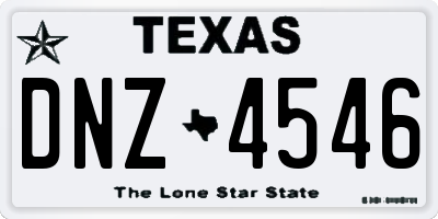 TX license plate DNZ4546