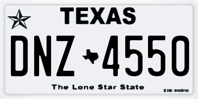 TX license plate DNZ4550