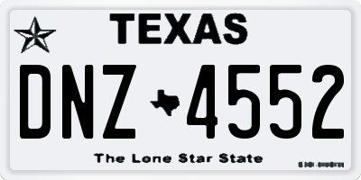 TX license plate DNZ4552