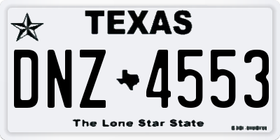 TX license plate DNZ4553
