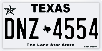 TX license plate DNZ4554