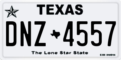 TX license plate DNZ4557