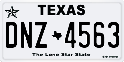 TX license plate DNZ4563