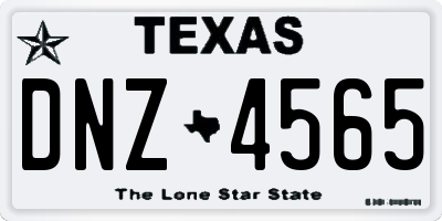 TX license plate DNZ4565