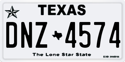 TX license plate DNZ4574
