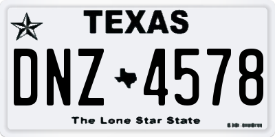 TX license plate DNZ4578