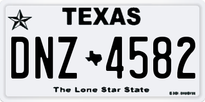 TX license plate DNZ4582