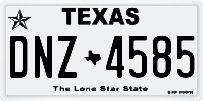 TX license plate DNZ4585