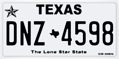 TX license plate DNZ4598