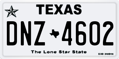 TX license plate DNZ4602
