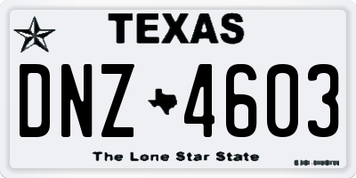 TX license plate DNZ4603