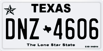 TX license plate DNZ4606