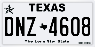 TX license plate DNZ4608