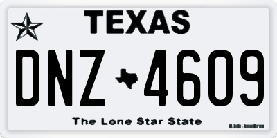 TX license plate DNZ4609
