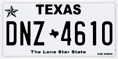 TX license plate DNZ4610