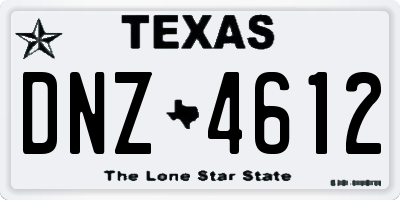 TX license plate DNZ4612