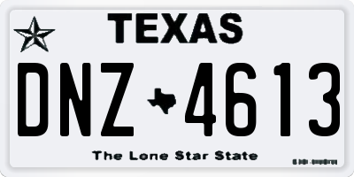 TX license plate DNZ4613