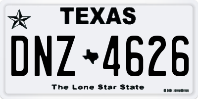 TX license plate DNZ4626