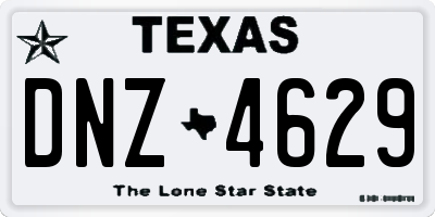 TX license plate DNZ4629