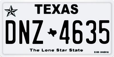 TX license plate DNZ4635