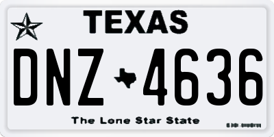 TX license plate DNZ4636