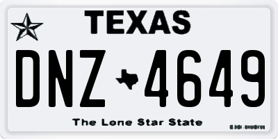 TX license plate DNZ4649