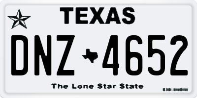 TX license plate DNZ4652