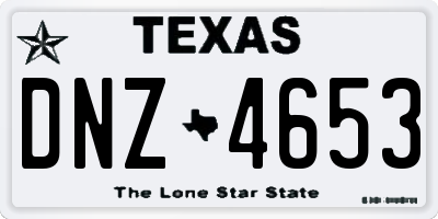 TX license plate DNZ4653