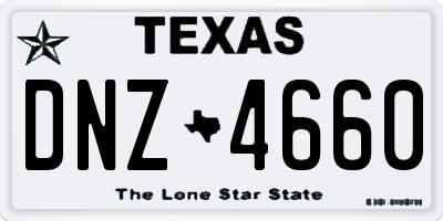 TX license plate DNZ4660