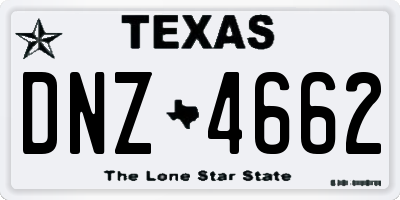 TX license plate DNZ4662