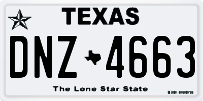 TX license plate DNZ4663