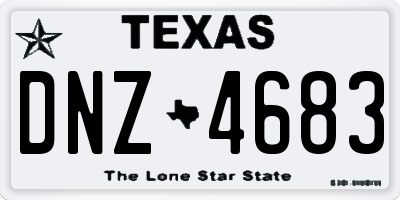 TX license plate DNZ4683