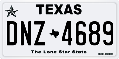 TX license plate DNZ4689