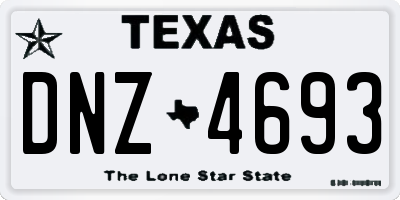 TX license plate DNZ4693