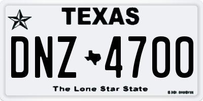 TX license plate DNZ4700
