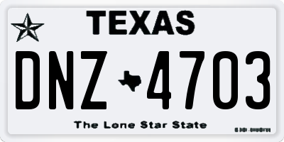 TX license plate DNZ4703