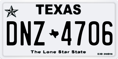 TX license plate DNZ4706