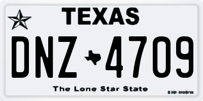 TX license plate DNZ4709