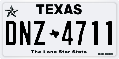 TX license plate DNZ4711