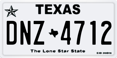 TX license plate DNZ4712