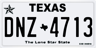 TX license plate DNZ4713
