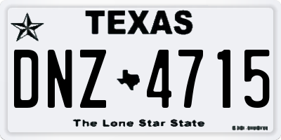 TX license plate DNZ4715
