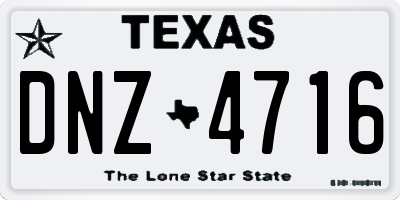 TX license plate DNZ4716