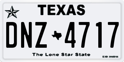 TX license plate DNZ4717