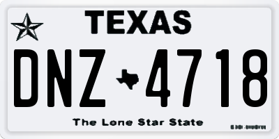TX license plate DNZ4718