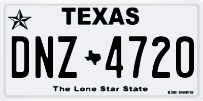 TX license plate DNZ4720